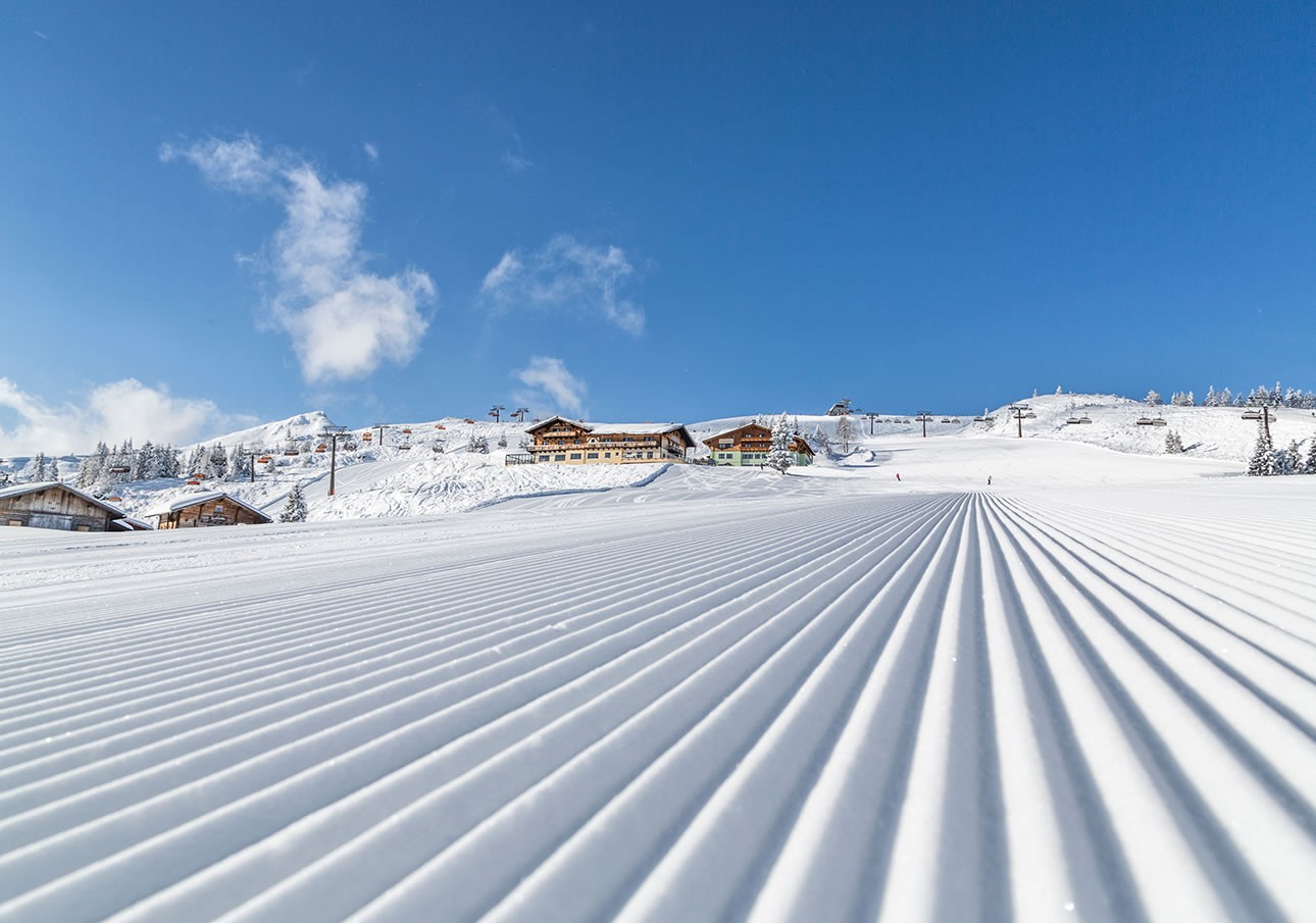 Perfekt präparierte Skipiste in Ski amadé im Snow Space Salzburg
