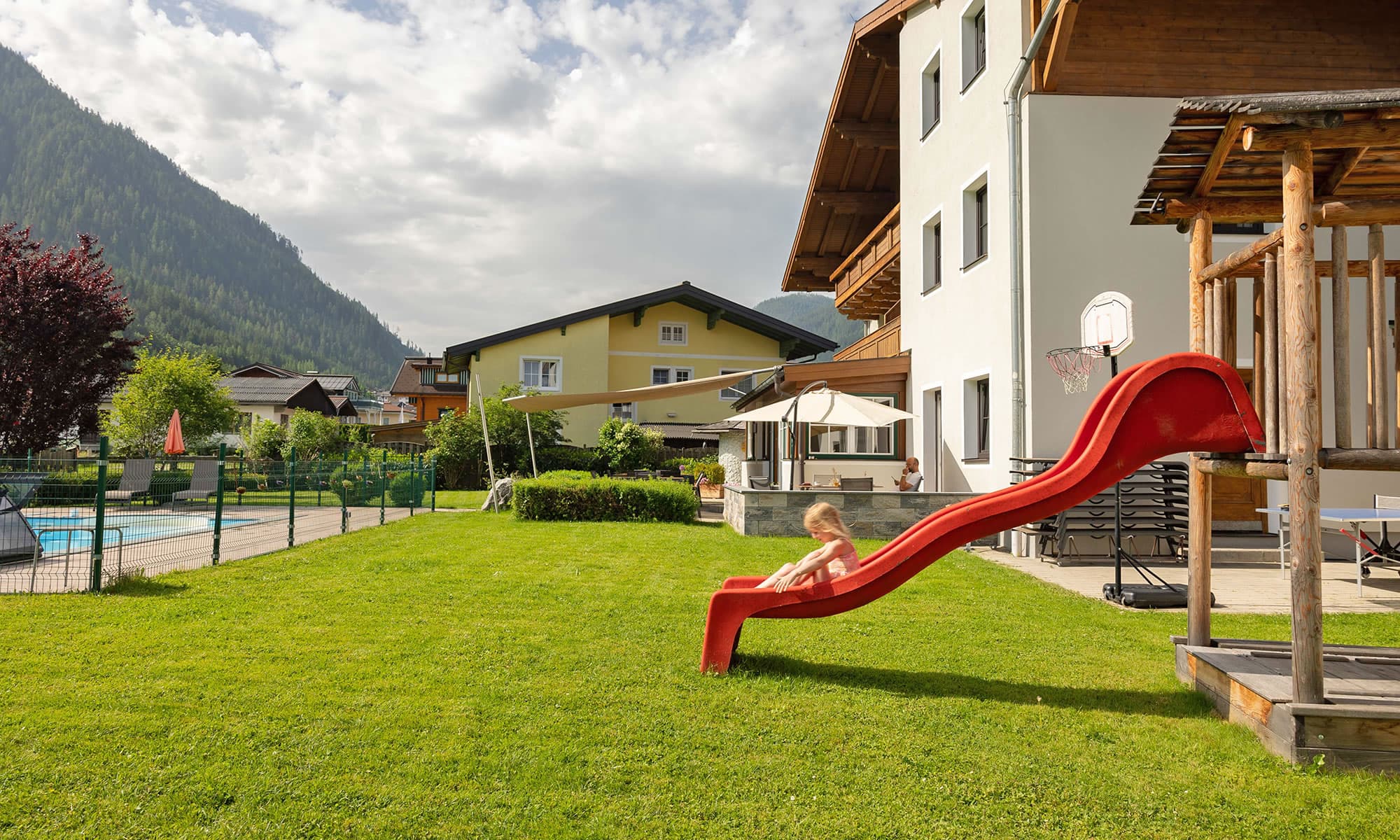 Big garden with playground for kids