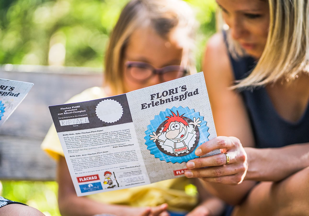 Rätselstationen auf Flori's Erlebnispfad in Flachau