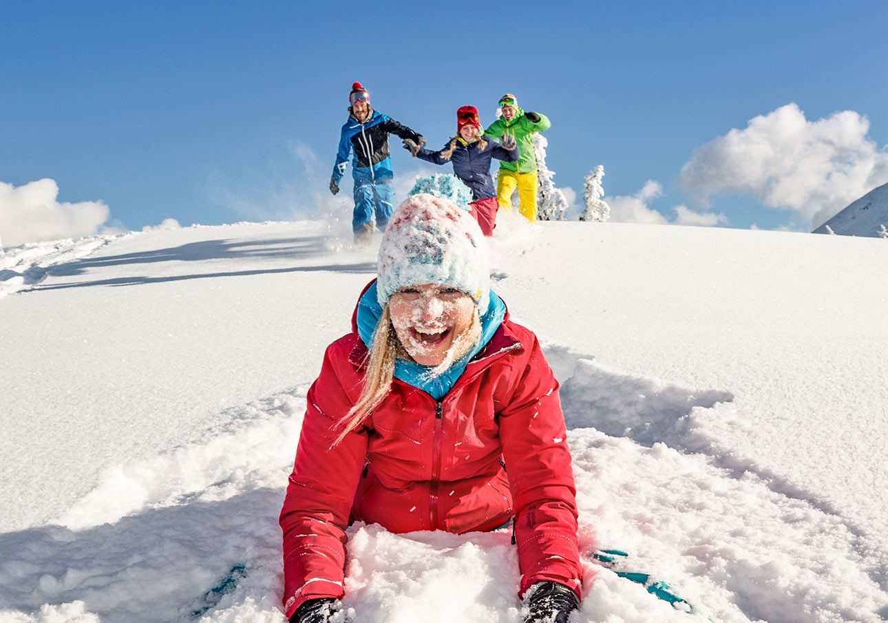 Fun in the snow during winter vacation in Flachau